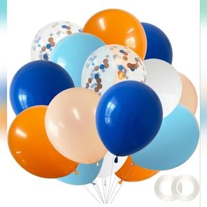 Blue and Orange Latex Balloons 12 Inch 60 Pcs